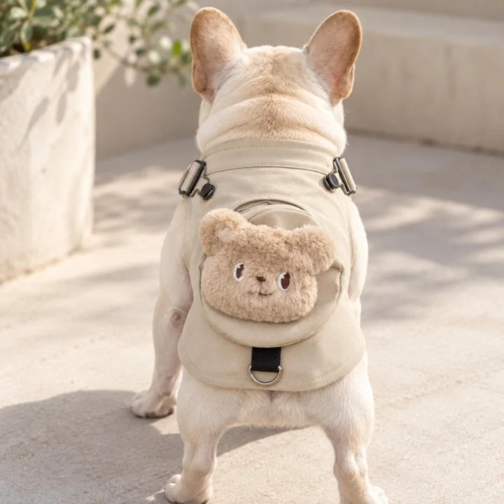 Beige Teddy Bear Dog Vest — gallery photo 4