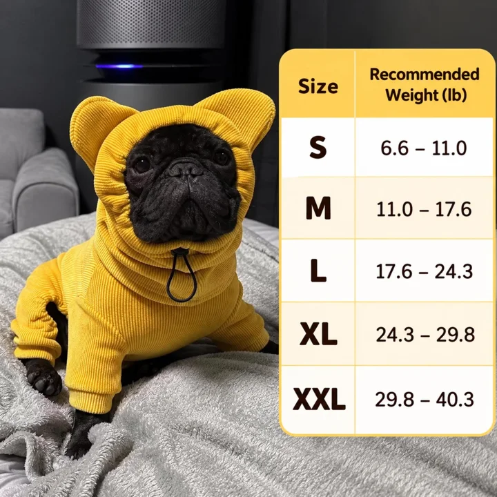 Mustard Yellow Bear Ear Dog Hoodie — gallery photo 7