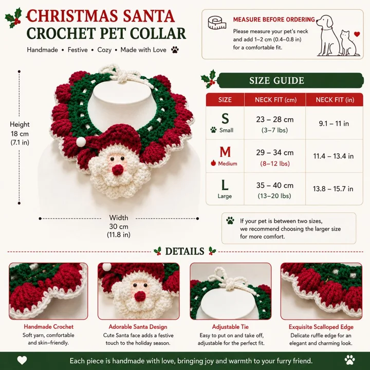 Crochet Christmas Pet Collar — gallery photo 7