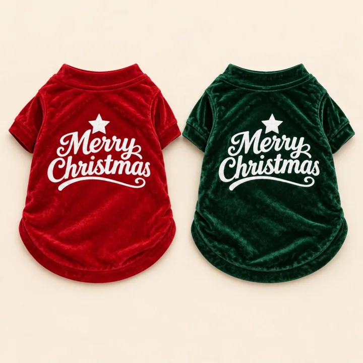 Velvet Christmas Dog Shirt — gallery photo 5