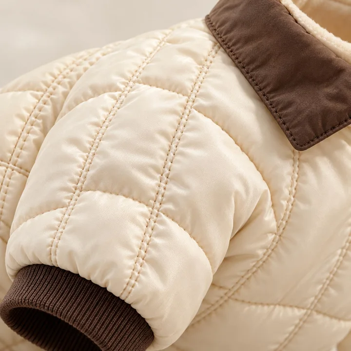 Cream Quilted Dog Jumpsuit — gallery photo 7