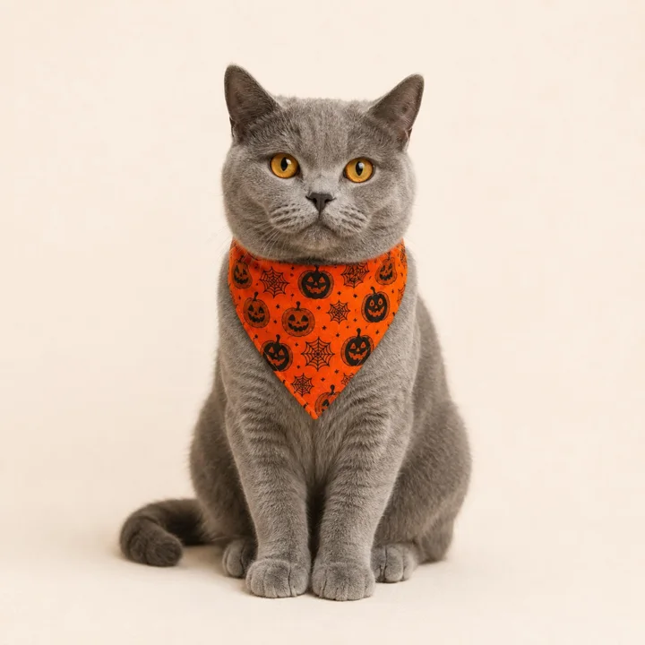 Orange Halloween Dog Bandana — gallery photo 6