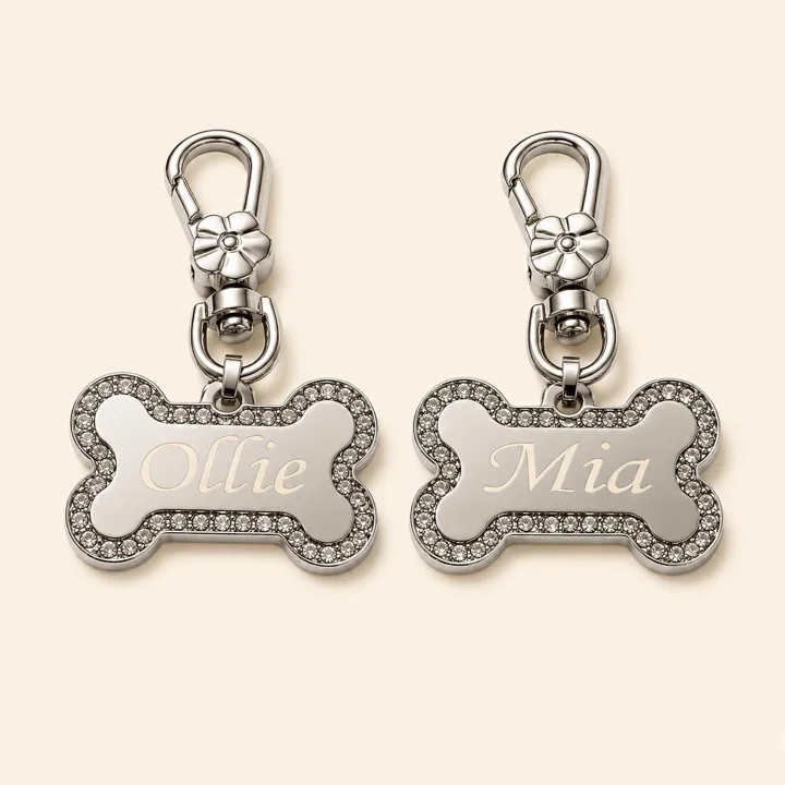 Personalized Silver Bone Pet ID Tag — gallery photo 6