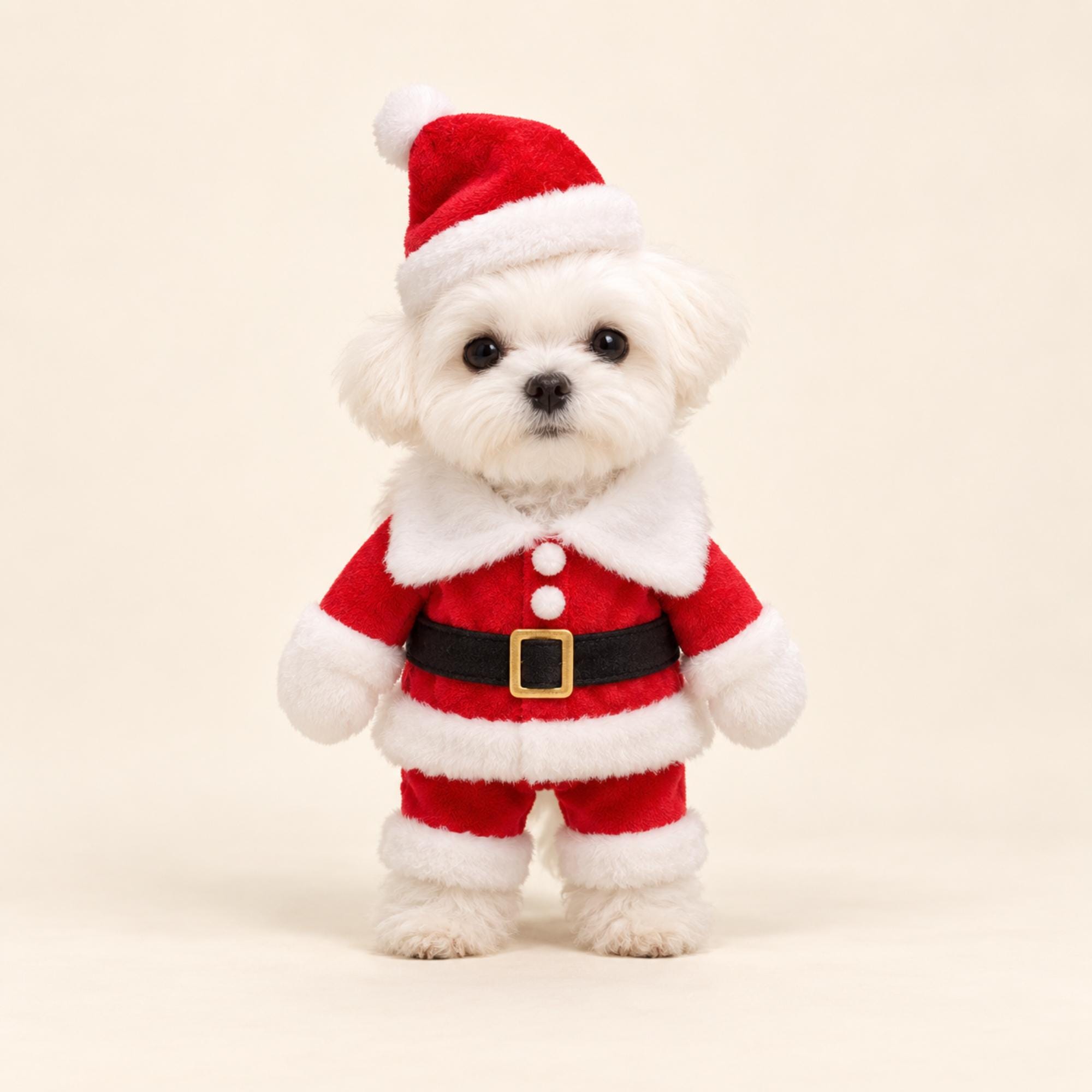 Standing Santa Dog Costume, Funny Christmas Pet Outfit for Small Dogs & Cats