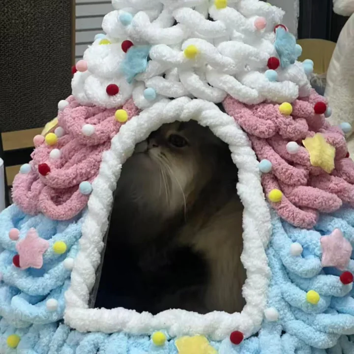 DIY Pastel Christmas Tree Cat Cave Kit — gallery photo 4