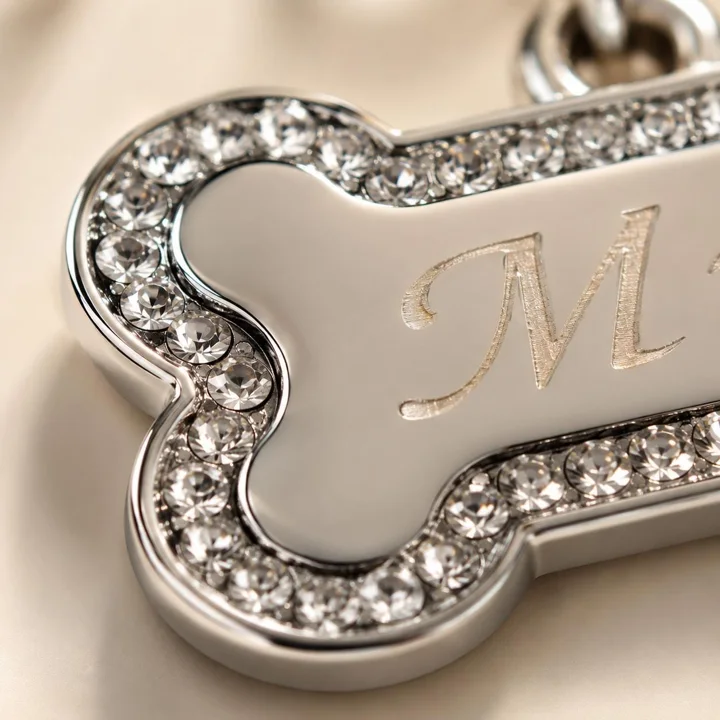 Personalized Silver Bone Pet ID Tag — gallery photo 3
