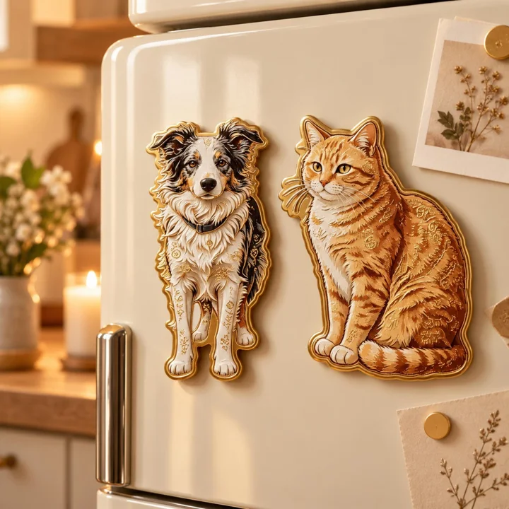 Custom Metal Pet Portrait Fridge Magnet — gallery photo 3