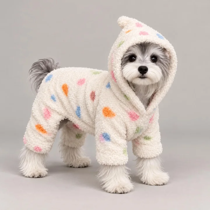 Spotted Fleece Pet Jumpsuit — gallery photo 4