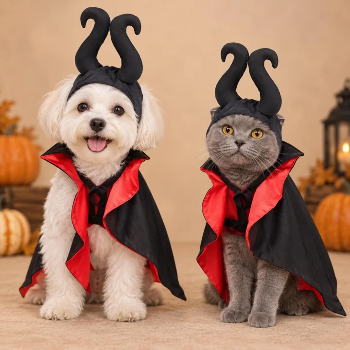 Black Horned Devil Pet Costume — gallery photo 7