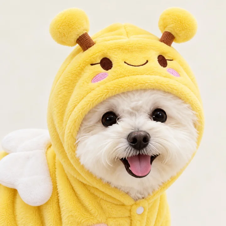Yellow Plush Bee Pet Costume — gallery photo 4