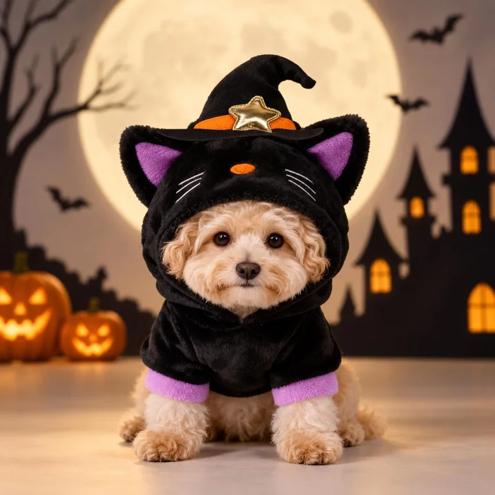 Black Cat Witch Dog Costume — gallery photo 4