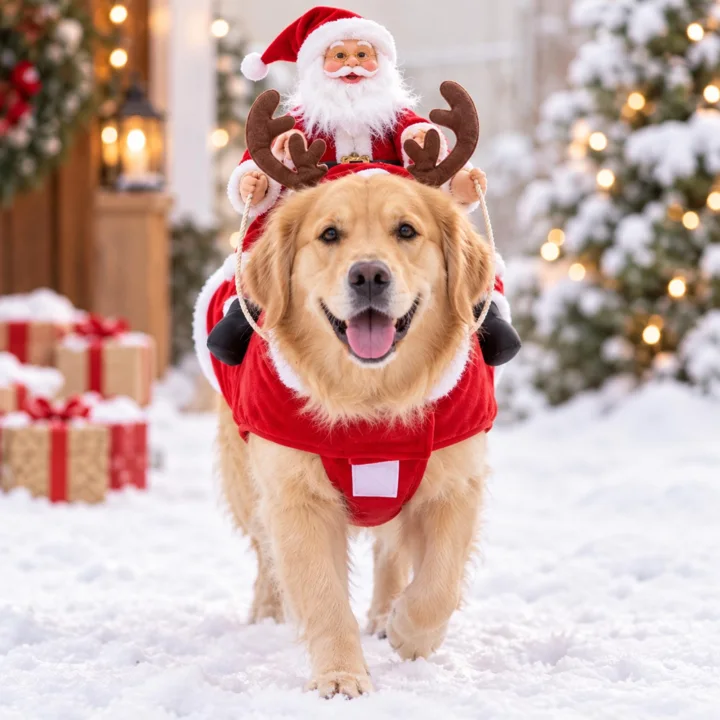 Santa Rider Dog Costume — gallery photo 7
