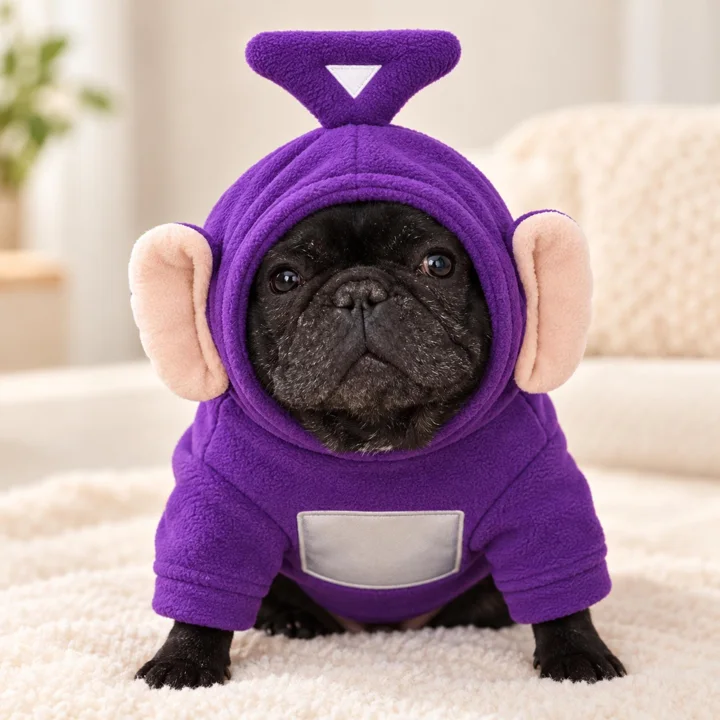 Colorful Alien Pet Costume, Funny Hooded Halloween Outfit for Dogs & Cats