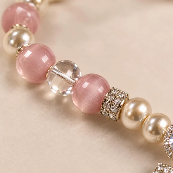 Pink Crystal Pearl Dog Collar — gallery photo 3