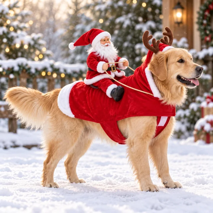 Santa Rider Dog Costume — gallery photo 2