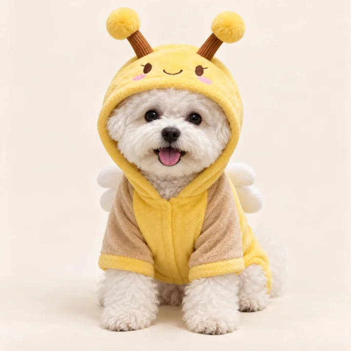Yellow Plush Bee Pet Costume — gallery photo 2